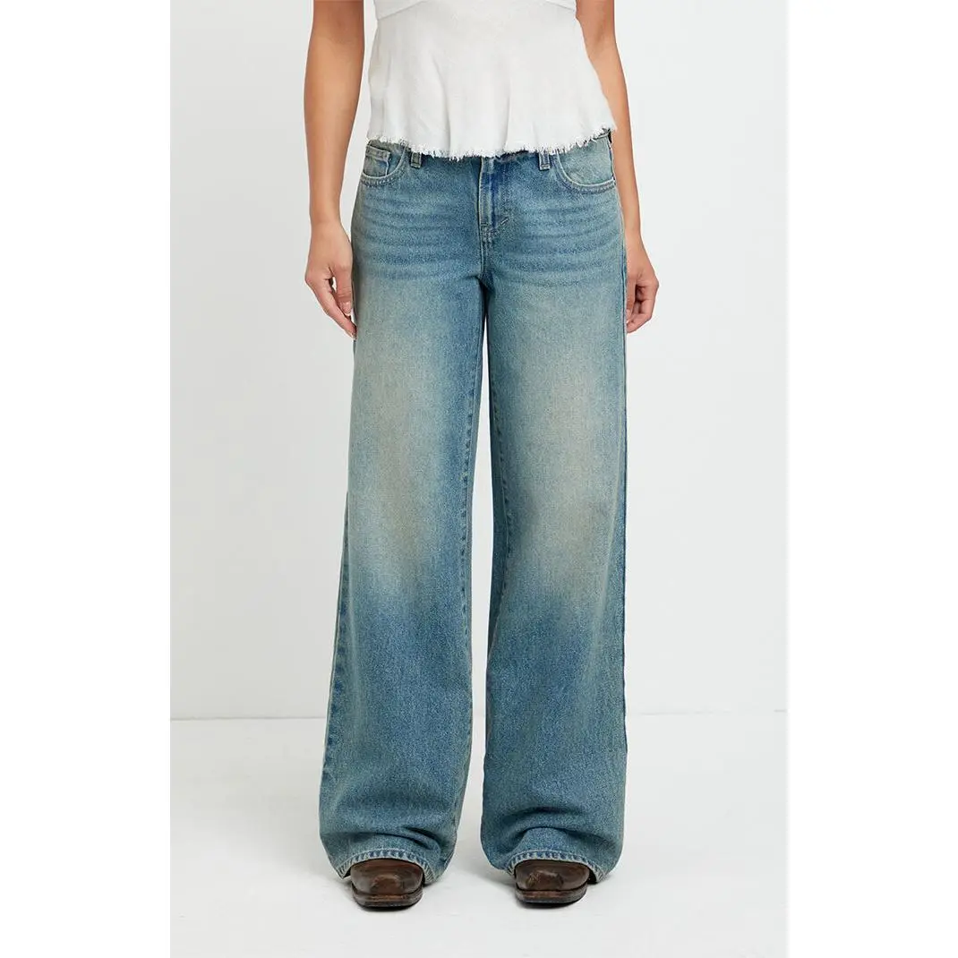 Pacsun Women's Casey Low Rise Baggy Jeans Medium Blue Tint Pacsun Women's Casey Low Rise Baggy Jeans Medium Blue Tint