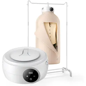 VEVOR Portable Clothes Dryer with Dryer Bag, PTC Heating & LED Display, Foldable Mini Dryer with 5-H Timer for Apartments, Dorms, RVs, or Hotels, 600W, Beige