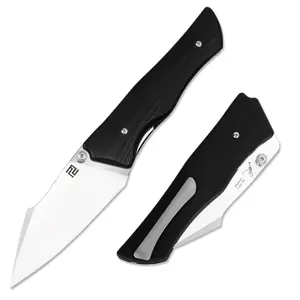 ARTISANCUTLERY Folding Knife Ahab Series (J1851) AR-RPM9 Balde and G10 Handle EDC Pocket Knife with Clip Black for Christmas gift and Outdoor Survival Tools Survival Gear