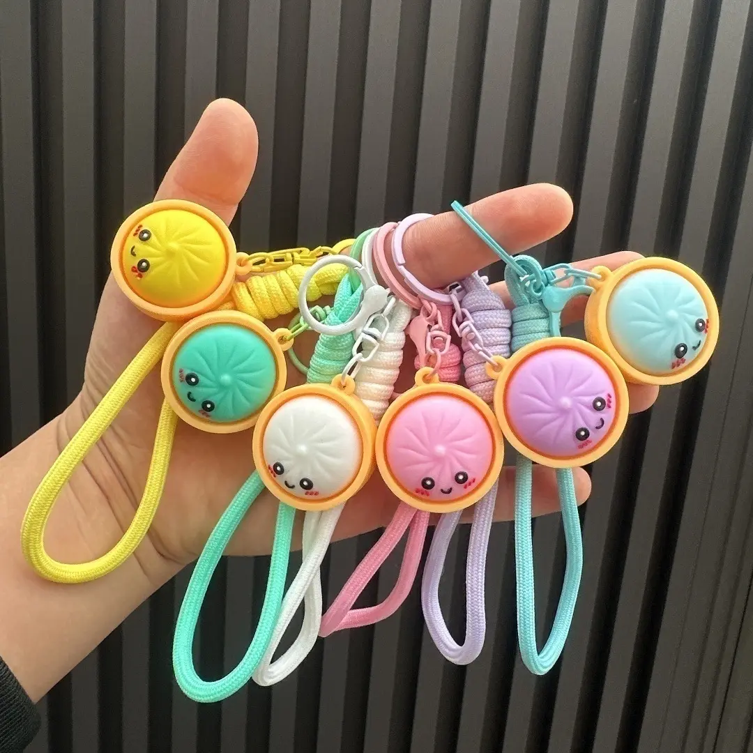 Cute Cartoon Dumpling Keychains, Soft Mini Pendant Accessory, Durable Charm for Bags and Backpacks, Purse, Mini Dumpling Squishy, Squishies, Mini Gifts