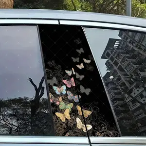 2pc Virgin Mary Print Creative Vinyl Stickers, Car B Column Protection Decals, Easy Peel Off, Sunproof Waterproof Scratch Resistant, All Models