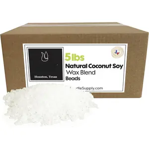 Coconut Soy Wax Beads for  Making | 5lb Coconut Soy  Wax Pastilles for making | Smooth Blend for High Load  Formulation |  Making Supplies