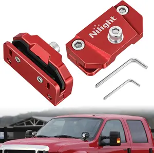 Nilight 2PCS Adjustable LED Light Bar Mounting Brackets - No-Drilling Aluminum Clamp Holders, Universal Pillar Hood Fog Pods Work Lamp Adjustable Mounts for Truck SUV 4x4 Off-Road, Red