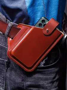 New Men's Waist Bag Phone Case Fits Below 6.7 Inch Phones, Multi-Wear Leather Belt Tactical Pouch for Outdoor Sports Waist Packs