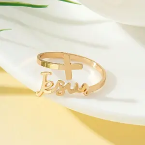 Fashion Adjustable Open Cross Rings for Men and Women
