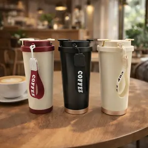 18oz Stainless Steel Insulated Coffee Cup with Lid and Handle, Reusable Travel Mug, Three Colors Available, Office Commute Travel Daily Use