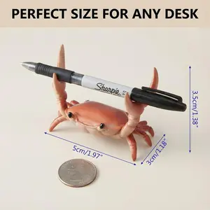 2026 Cute Weightlifting Crab Pen Holder Funny Desk Organizer & Creative Office Decor Gift in Purple Green Blue Red Styles Fun Desk Supplies Stationery Supplies
