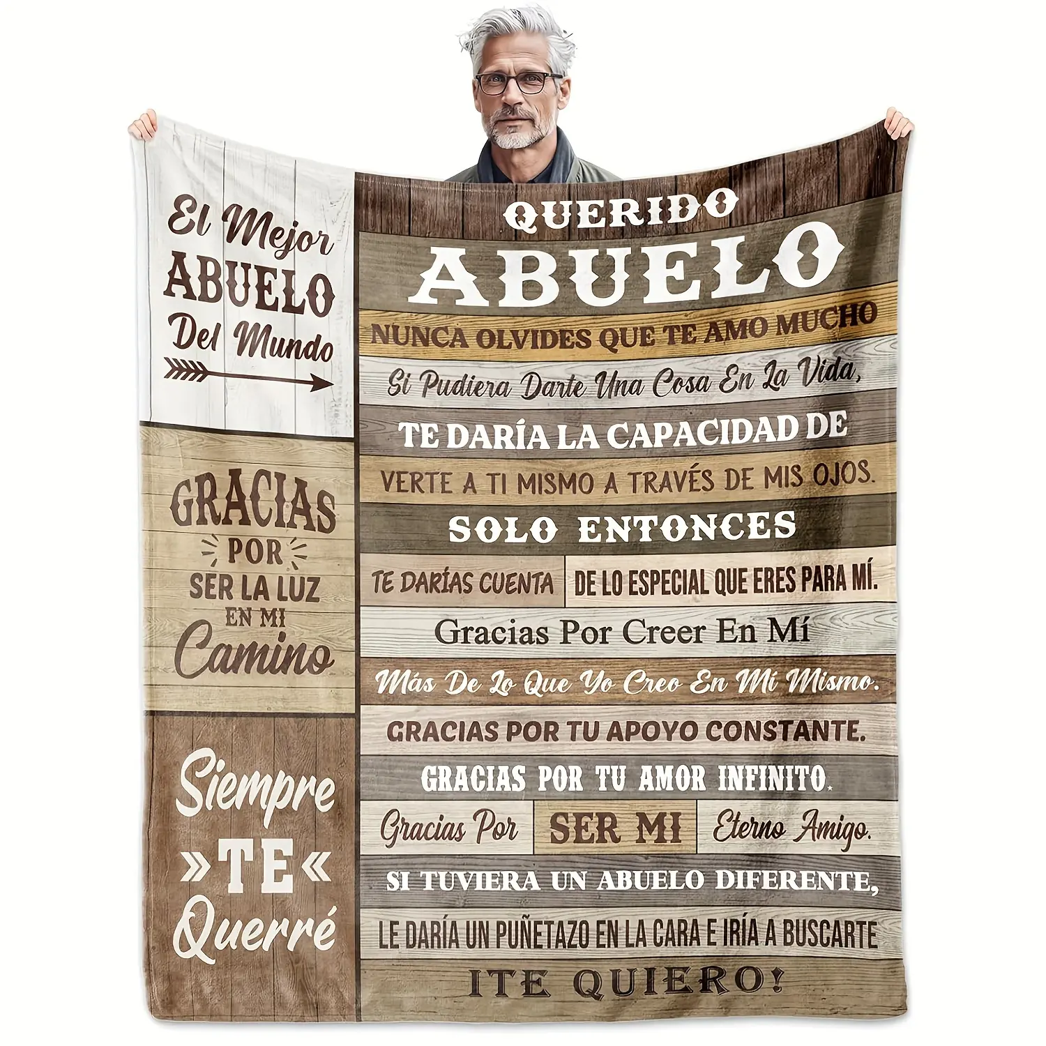 Spanish Gifts For Grandpa Blanket Holiday Birthday Gift Blanket Soft Flannel Couch Blanket TV Blanket 1pc