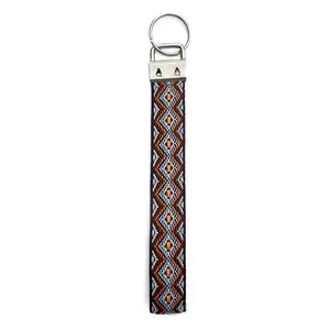 Embroidery Keychain Ethnic-Style Woven Handmade Wristband Vintage Long Pendant for Stylish Accessory