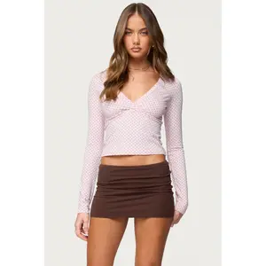 Kianah Polka Dot V Neck T Shirt