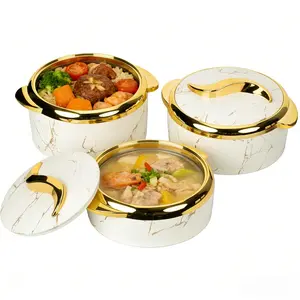3pcs Luxury Thermal Casserole Dish Set with Lids, Stainless Steel Food Warmer (2.6/2.1/1.6 Qt) - Keep Food Hot Or Cold for Hours, Leakproof Insulated Serving Bowls for Soup, Salad, Buffets, Hot Pots, Parties And Daily Use