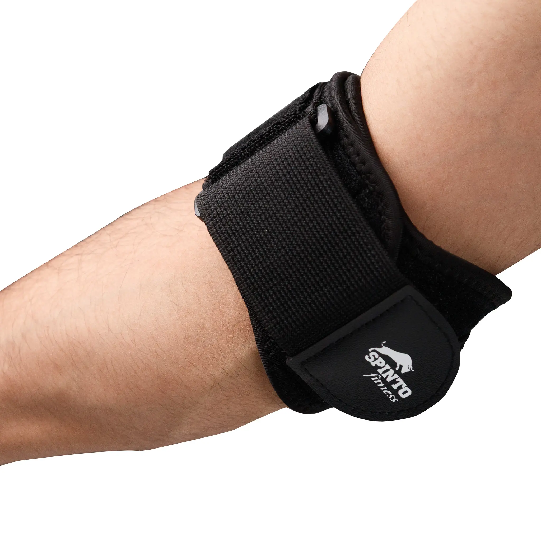 SPINTO FITNESS Non-Latex Elbow Brace - Breathable Compression Sleeves, Polyester-Nylon Durable Adjustable Support, Snug Hold for Gym Weightlifting Pain Relief & All Seasons Athletes, Golfers, Compression Bandage Elbow Braces, Stability