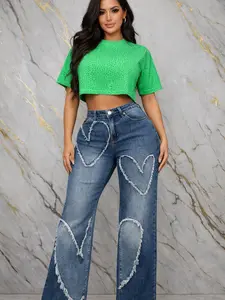 Distressed Heart Jean