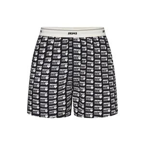 COTTON POPLIN MENS LOGO BAND BOXER | OBSIDIAN SKIMS LOVERS PRINT