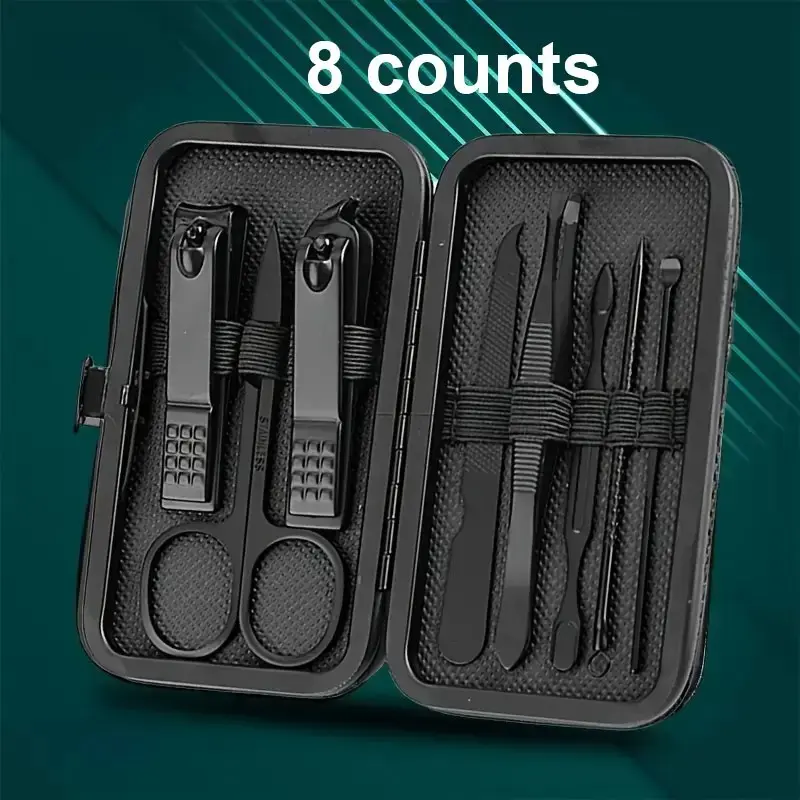 Professional Nail Clipper Set with Storage Case, 8/15/24 Pieces Portable Manicure & Pedicure Tool Set, Nail Clippers and Nail Trimmer, Nail Cutter Kit Wallet, Nail Care Tool for Home & Travel, Body Care Nail Supplies, Birthday Gift, Nail Tools
