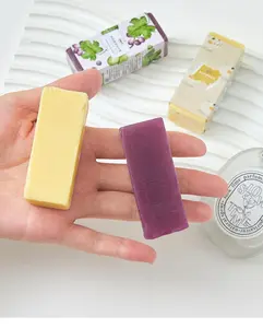 Various-flavor Grape Cleansing Soap - Portable handmade soap, with handkerchief and sleeves included, essential oil soap for handwashing, makeup brush cleaning supplies