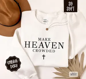 Make Heaven Crowded Embroidered Crewneck Sweatshirt