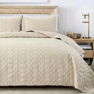 GREAGLE Quilts King Size, Reversible Lightweight Bedspread Coverlet Set with 2 Pillow Shams