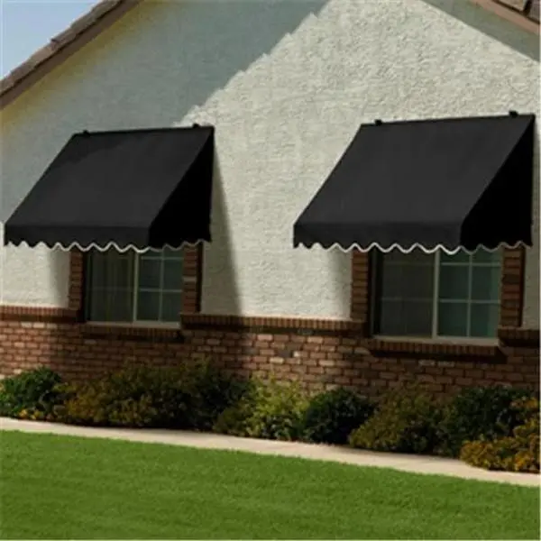 IDM Worldwide Traditional Look Classic Awning - 8ft Width, Ebony Fabric, Easy Installation, Outdoor Patio Furniture Awning