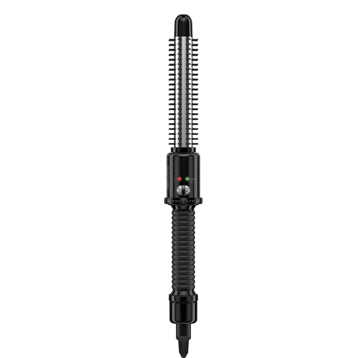 Conair Instant Heat ¾-In. Curling Iron Brush | Smart Tech ¾-in. Hot Brush with Nylon Bristles for Curls on Short Hair Textures, Black/Silver, BC84L