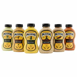 Pilsudski Sampler 6 Pack - All The Flavor In One Delicious Box - Polish Style Mustard, Sweet Hot Honey Mustard, Bacon Jalapeno Mustard, Dill Pickle Mustard, Sriracha Mustard & Wasabi Mustard - Gluten Free, Kosher Sweethot Sauceset