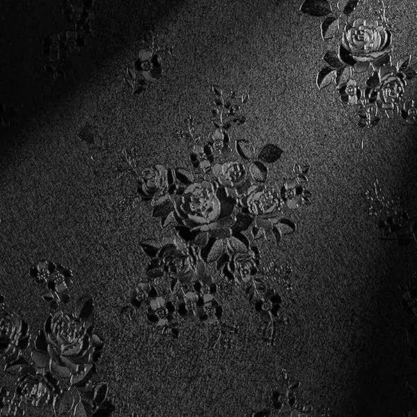 Black Peel and Stick Wallpaper Black Floral Embossed Contact Paper 17.7inch×118.1inch Removable Textured Flower Wallpaper Self Adhesive