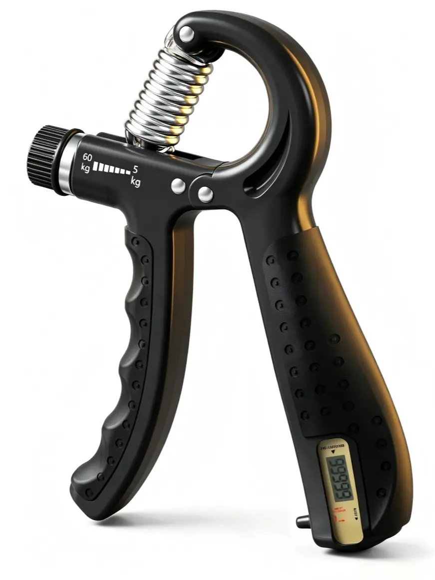 Grip Strength Trainer - Adjustable Resistance 11-132lbs/5-60kg Hand Gripper & Forearm Strengthener Device with Smart Counter for Sports & Rehab