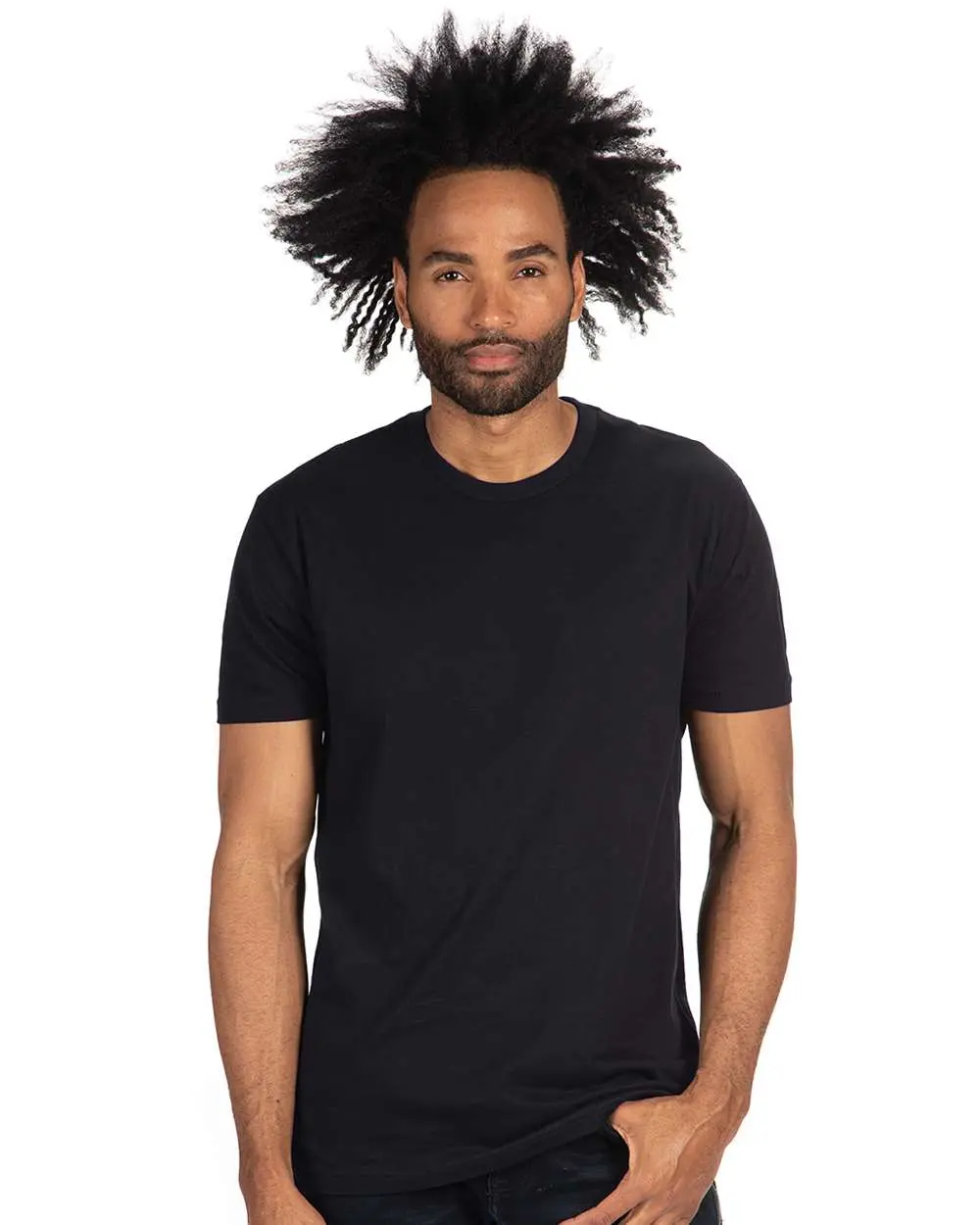 NEXT LEVEL Men's Minimalist Slim Fit Round Neck Short-Sleeve Cotton T-Shirt - Style 3600, Casual T-Shirts, Cotton Fiber Basics, Everyday Menswear Top (Black, Cream, White), Cotton Fiber Men's Short-Sleeve T-Shirts