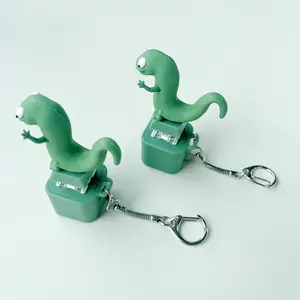 Lizard Button Animal Shaped Keychain, Interactive Sound-Making Stress Relief Toy, Valentine's Day Fashion Accessory, Animal Shaped Keychains