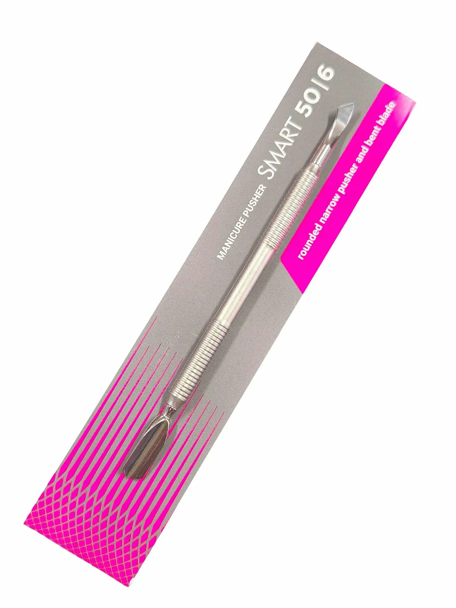 Staleks Pro Smart Cuticle Pusher 50 - 6 mm Stainless Steel Tool, Rounded Narrow Pusher, Bent Blade, Lightweight Precision Manicure Supply for Nail Care, Nail Techs, Nail Tech Supplies