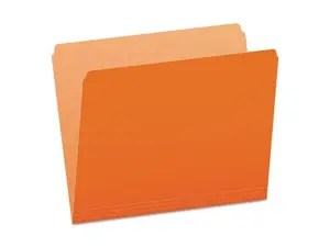 Pendaflex Colored File Folders Straight Top Tab Letter Orange/Light Orange 100/Box 152ORA