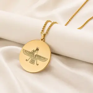 Faravahar engraved necklace