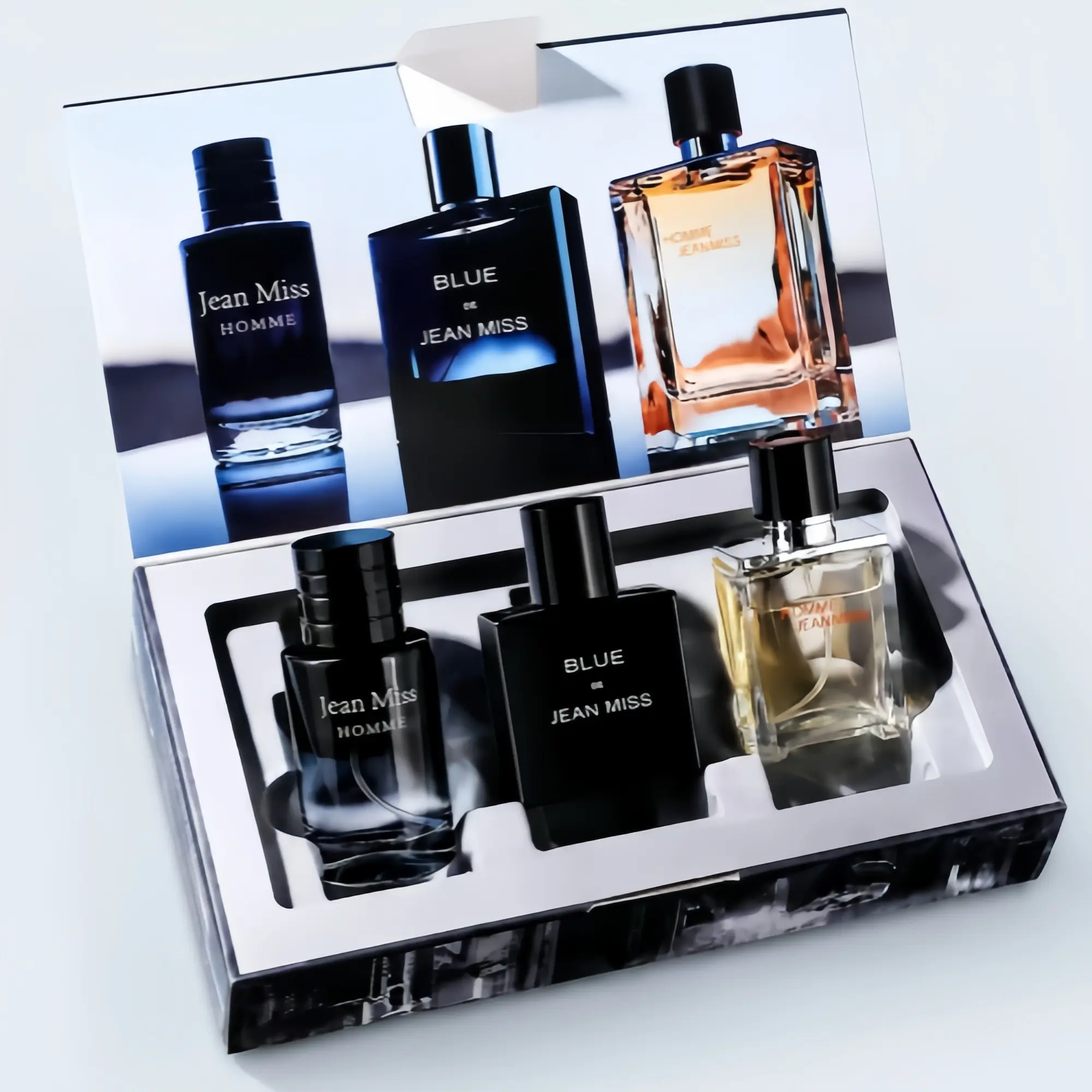JEAN MISS|Unisex Perfume Set (3x30ML) A versatile daily fragrance trio for couples. Fresh, long-lasting scents perfect for everyday wear. The ultimate romantic gift for dates, anniversaries, or Valentine's Day.
