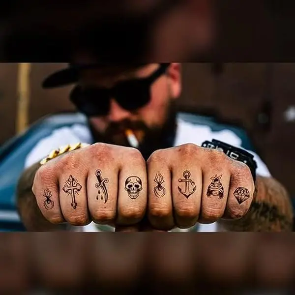 Finger Tattoos Temporary Small Little Mini DIY Body Art for Kids Men Women Couple Valentine's Day Wedding Costume Club Electric Music Festival Party Decor 3 Sheets 110 Patterns