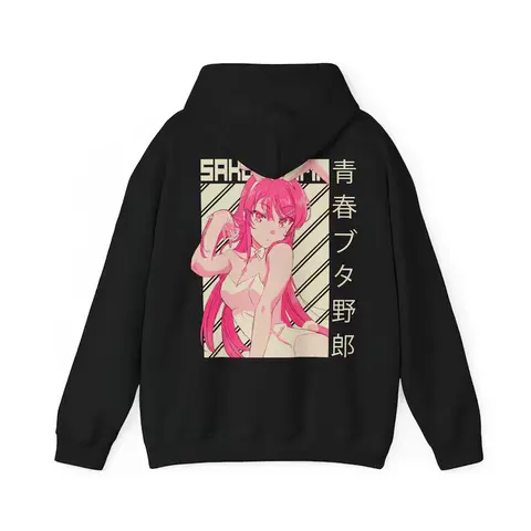 Bunny Girl Senpai Hoodie | Mai Sakurajima / Anime Hoodie / Streetwear Japan Style Anime Color Shirt Sweatshirt Menswear Top, Anime Lover Gift Fan Pullover Sweatshirt Hoodies Fans Clothes Clothing Tops for Women Men （The sleeves have no patterns）