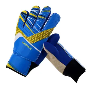 One Pair Kids & Youth Goalkeeper Gloves, Anti-slip Anti-impact Latex Palm, Double Secure Wrist Strap, Breathable Comfort for Soccer Training, Football Equipment