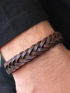 1pc, Braided Leather Bracelet Men, Rustic Leather Mens Bracelet, Gift for Him, Birthday Gift, Mens Leather Jewelry, Handcrafted Bracelet