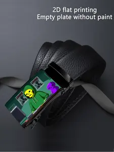 【2D】One piece, artistic design with fresh and natural patterns interacting with water flow, business casual, men's belt with automatic buckle, suitable as a gift for Father's Day and Valentine's Day