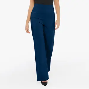 Popilush Shapewear Executive High Waisted Wide-Leg Ponte Pants with Tummy Control & Butt Lift for Ultimate Comfort Hand Wash Only-Live Chic Casual