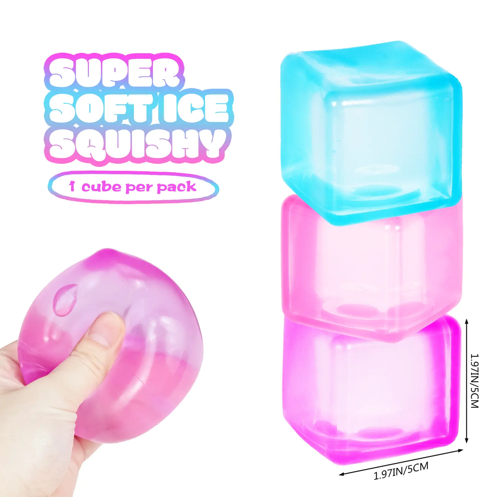 1pcs | 3pcs Ice Cube Stress Relief  Toy, Soft Touch Stress Ball, Stress Relief Fidget, Hand Strength Training, Party Gift, Birthday Present, Filler for Gift Bags, Squishy Sensory Fidgets, Squishies