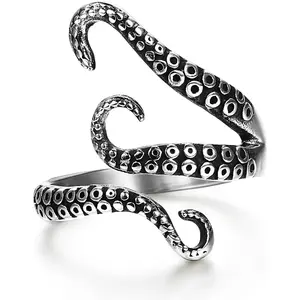 Stainless  Octopus Shape Rings for Men Women  Rings,Size 7-13