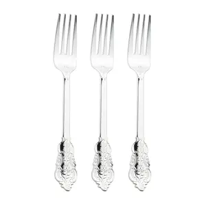 Shiny Baroque Silver Plastic Forks