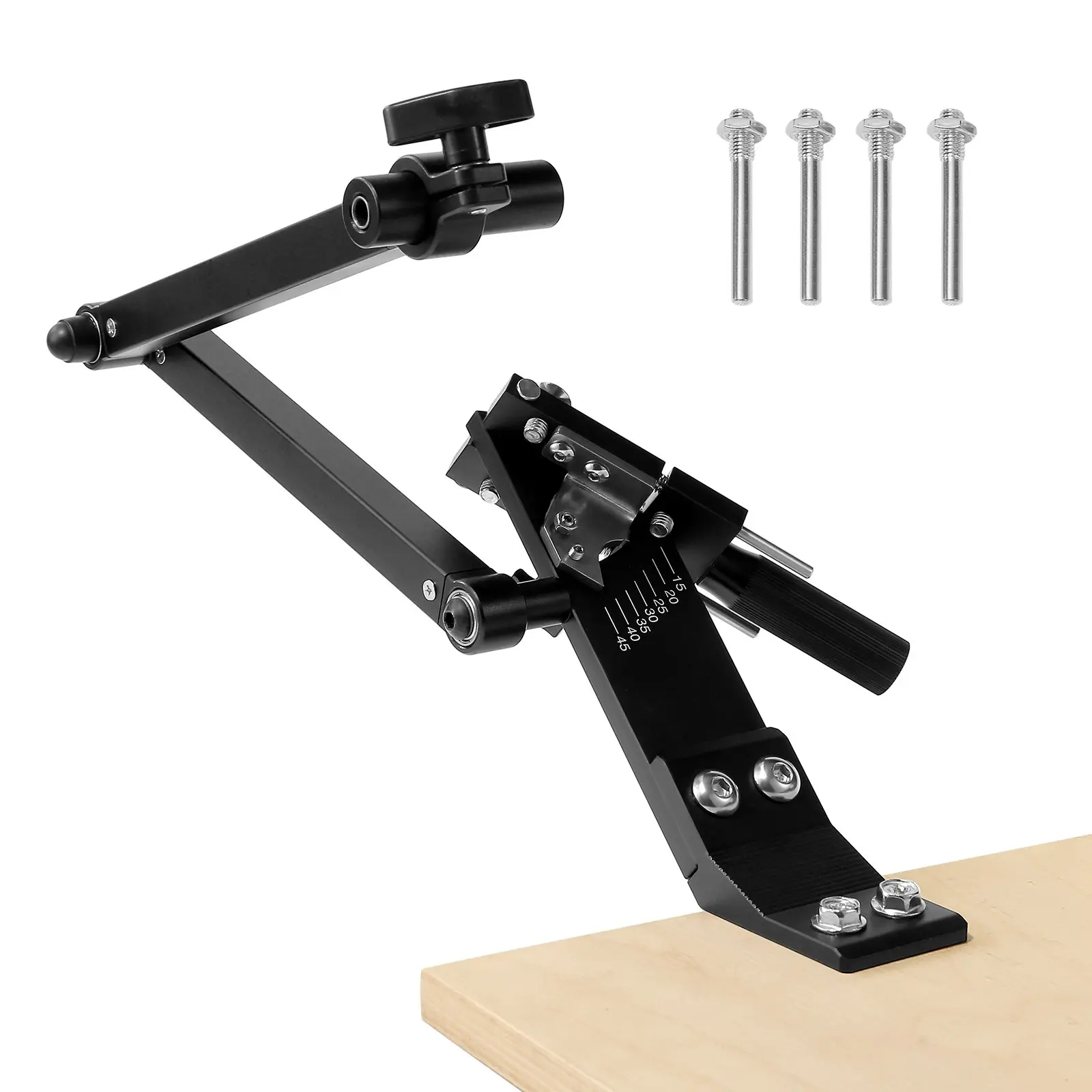 【Summerfinds】VEVOR Lawn Mower Blade Sharpener for Mowing, Aluminum Alloy Tool with 15°-45° Adjustable Angle, 4 Holder Bars, Ball Bearing Design, 25mm Enlarged Handle, 2.65 Lbs / 1.2 Kg, Easy Operation, Compatible with Most Angle Grinders [DealsForYouDays]