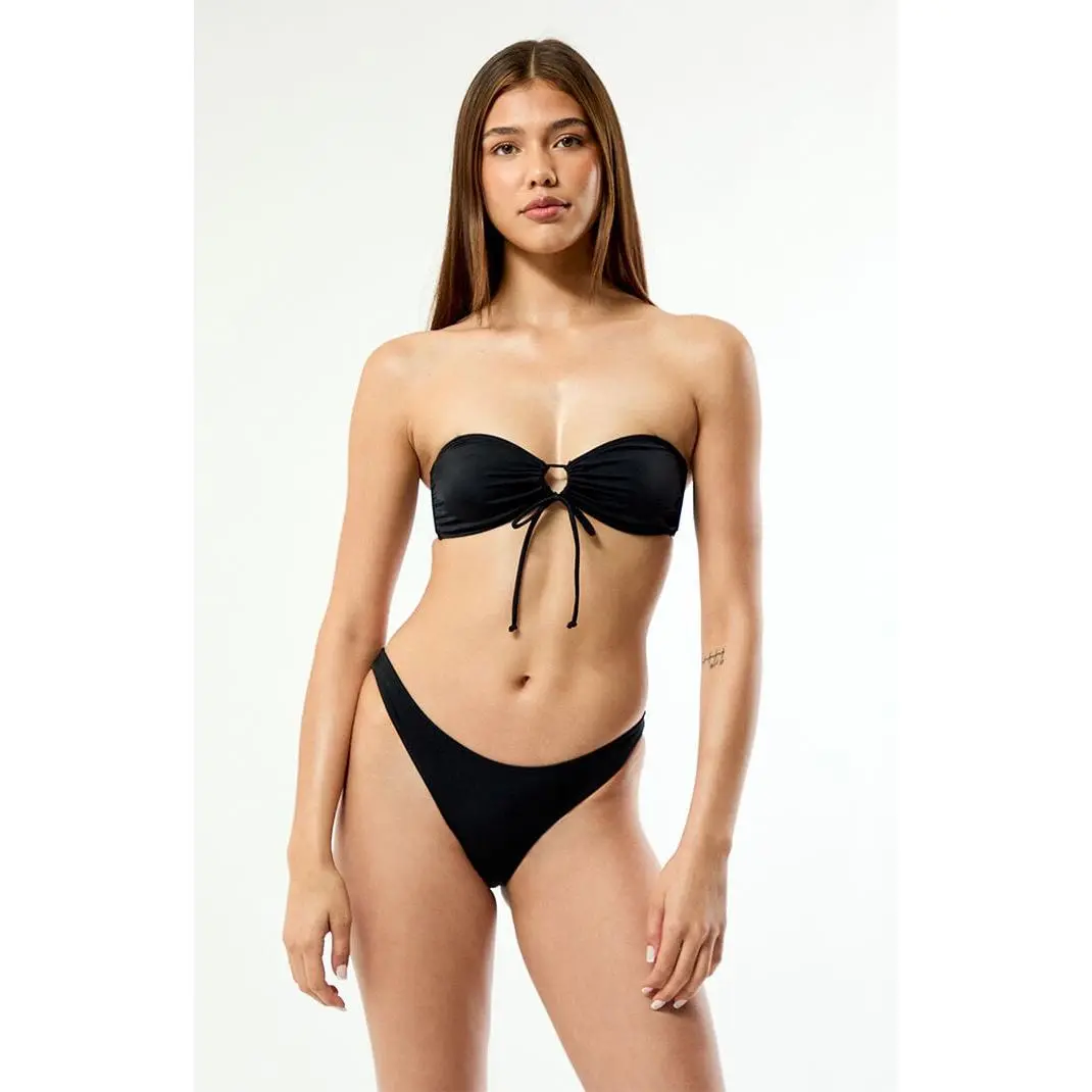 Pacsun Women's Black Jessie Low Rise Cheeky Bikini Bottom
