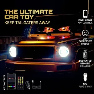 Razen-Bluetooth Controlled LEDDevil Eyes Sign,Flex LED Display for Car, LED Signfor Car,Suitable for Windows of Cars and Small toMedium-Sized Trucks.Wireless Bluetooth LEDMatrix Sign Gift for Men Car Interior Decorative Led Lights Car Decals Led Grill Emb