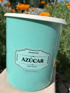 Bote para azucar 4.3 litros baby blue with white lid