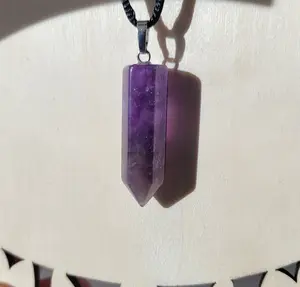 Crystal point pendant, amethyst, clear quartz, rose quartz