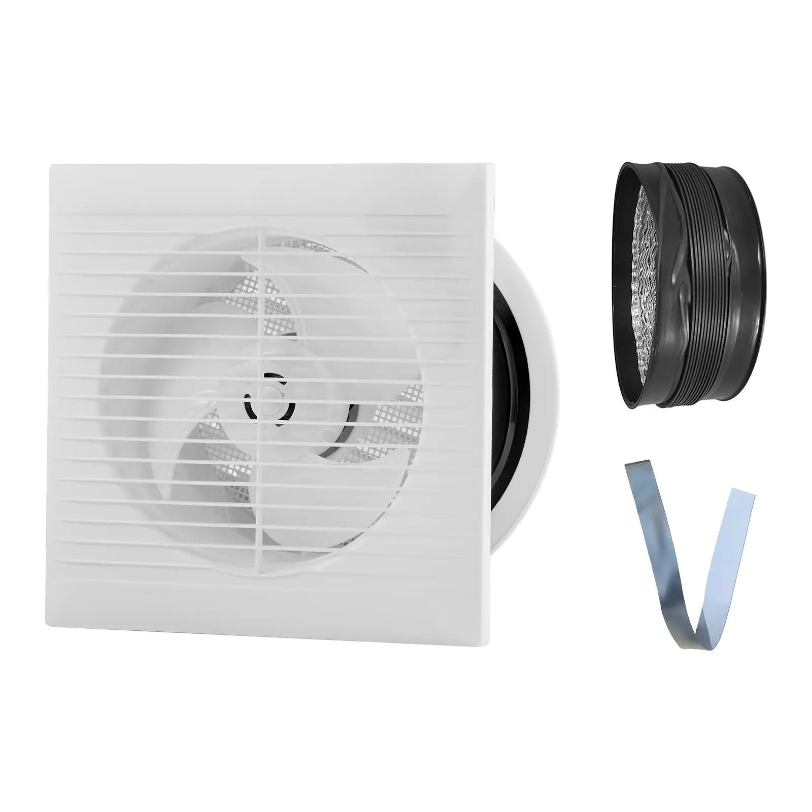 【DealsForYouDays】VEVOR 6 in Through-The-Wall Ventilation Exhaust Fan, 6.3 inch Fan Diameter, 110 CFM, AC Motor, Pre-Drilled Panel, <46dB Quiet Operation, Wall-Install Design, Easy Setup, Full Set of Accessories for Bathroom, Garage