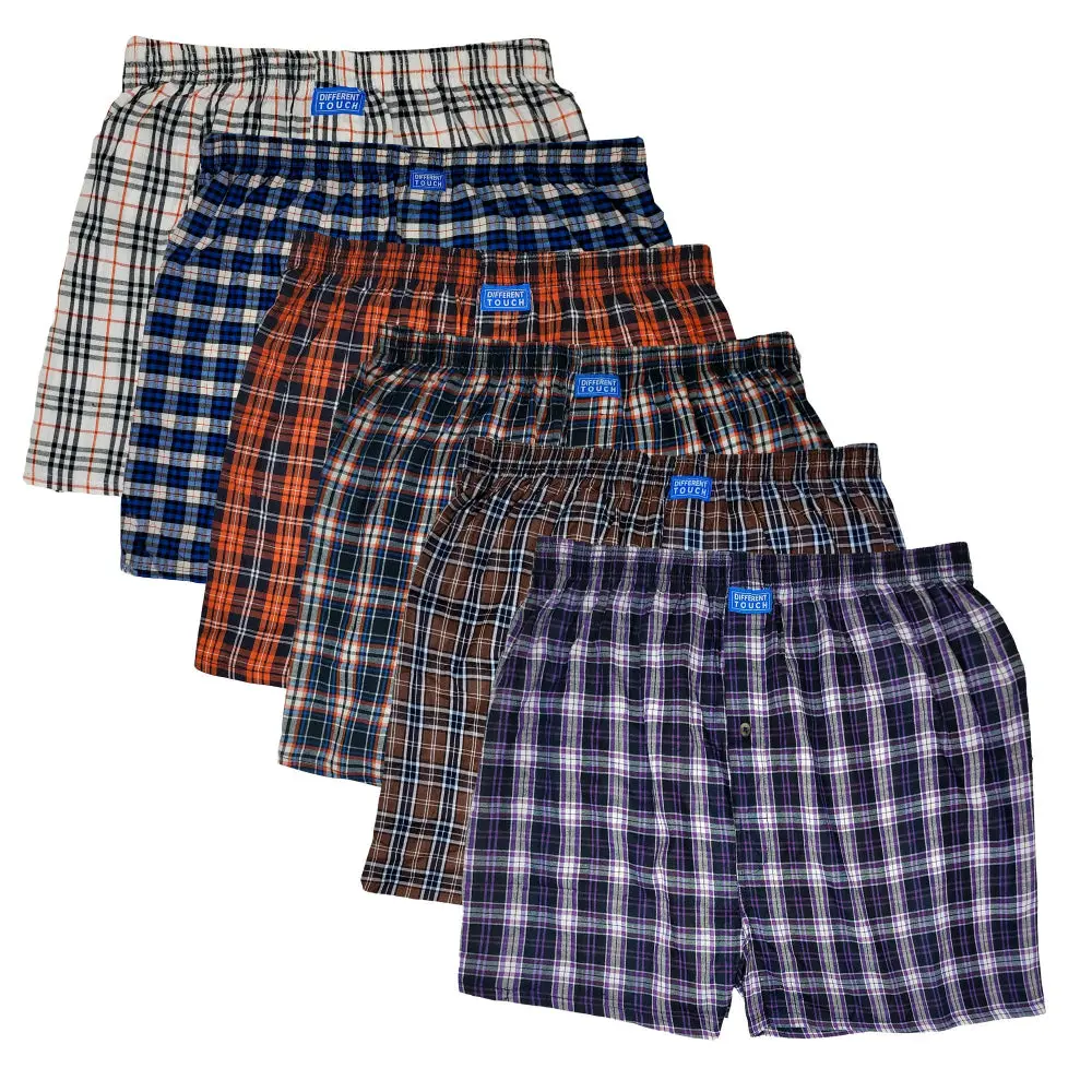 Men’s Big & Tall 100% Cotton Classic Traditional Relaxed Fit Fabric Boxer Shorts, 6-Pack Menswear | Different Touch