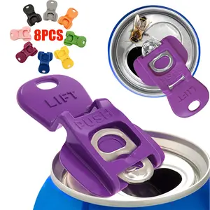 Complete Cover Easy Tab Opener New and lmproved 8PK Beverage Barricade 2.0.Applicable to 202 Can,Colorful Drink Can Protector Cap for Soda,Beer,Coke Shields From Bugs,Bees,Dust at the Party,BBQ,Beach